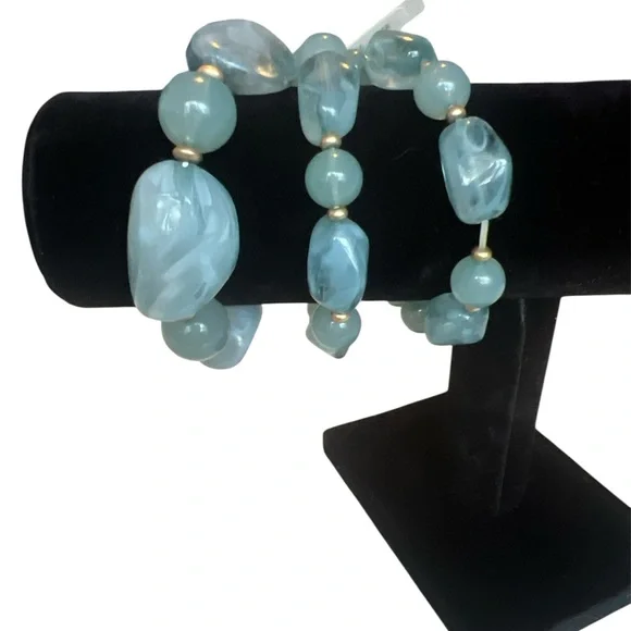 Clover Aqua ice Bracelet Set oh Three NWT - Picture 2 of 2